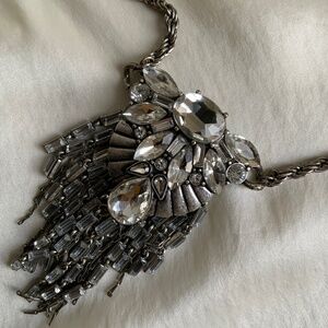 Banana Republic silver tone crystal rhinestone necklace